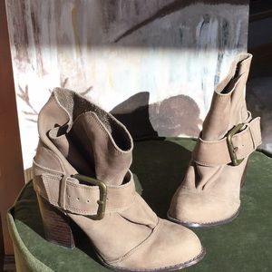 Suede slouch ankle boots